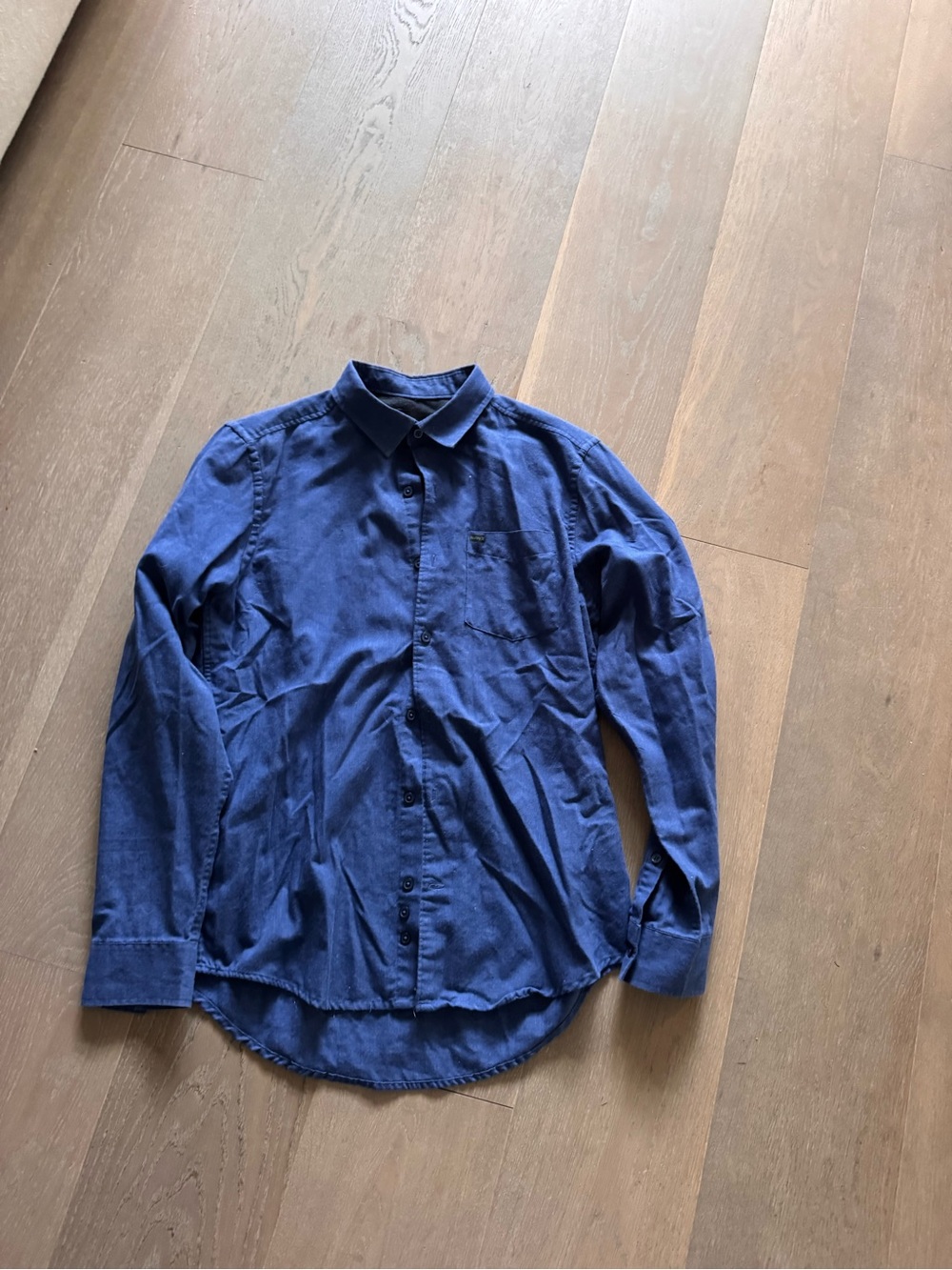 Hurley Navy Blue Long-Sleeve Button-Up Shirts- 2